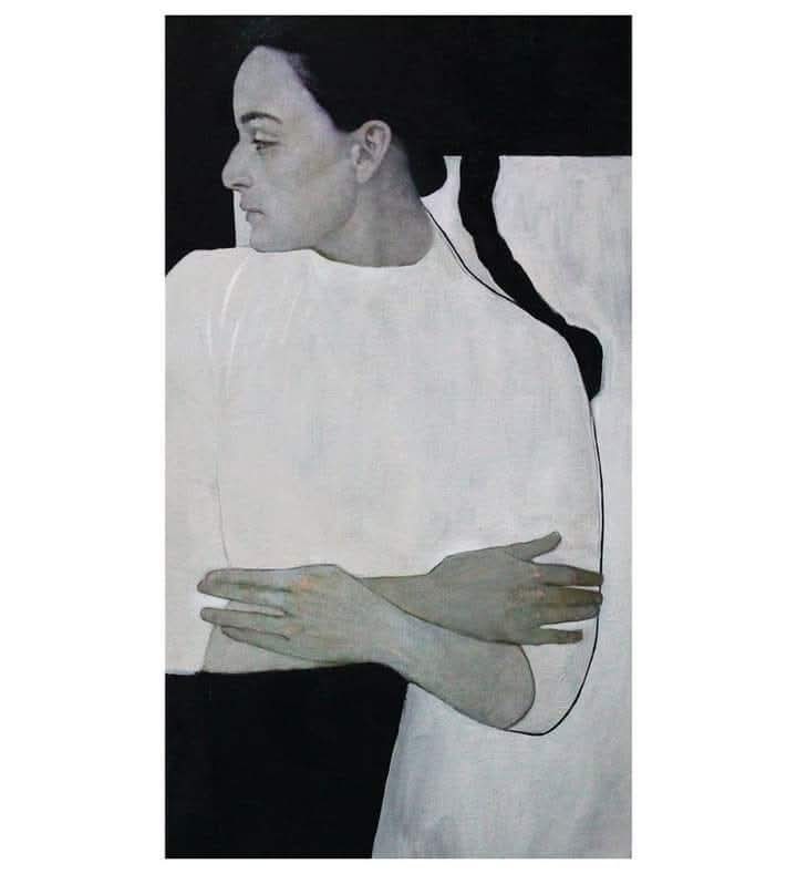 Original Oil Painting on Canvas 31×18 in/80x45cm Girl Portrait Woman