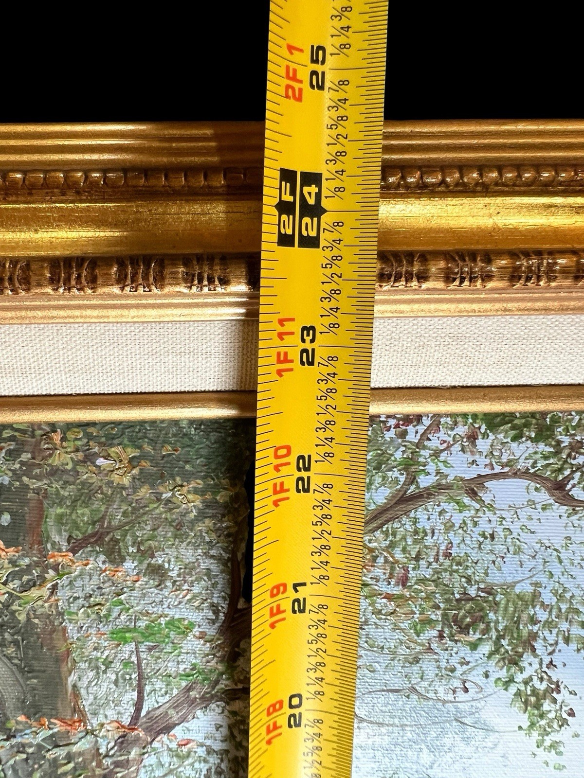 Vintage M. Scott Oil Painting 3D Textured Landscape Framed 29×25” Signed