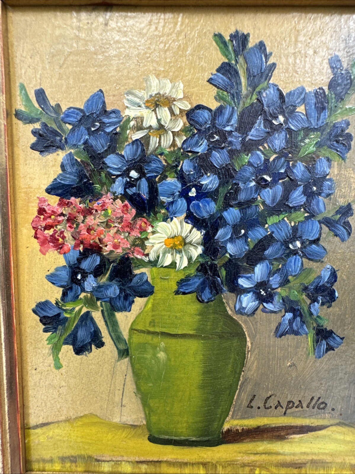 19TH C. Quebec Artist L. Capallo (1843-1902) Original Small Oil Painting 3×5”
