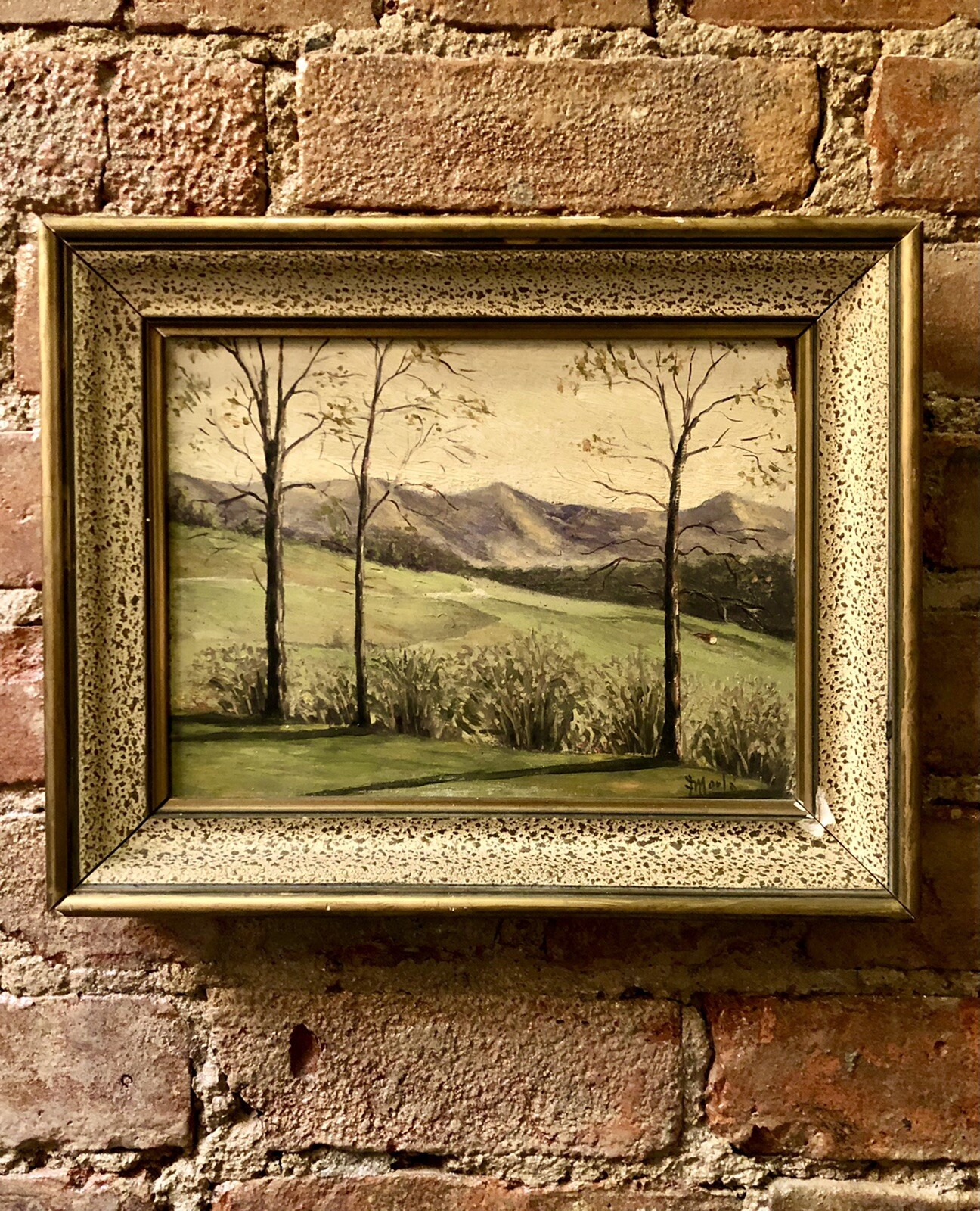 Beautiful Landscape Oil Painting On Masonite Board A. Morla 1930’s Spain?