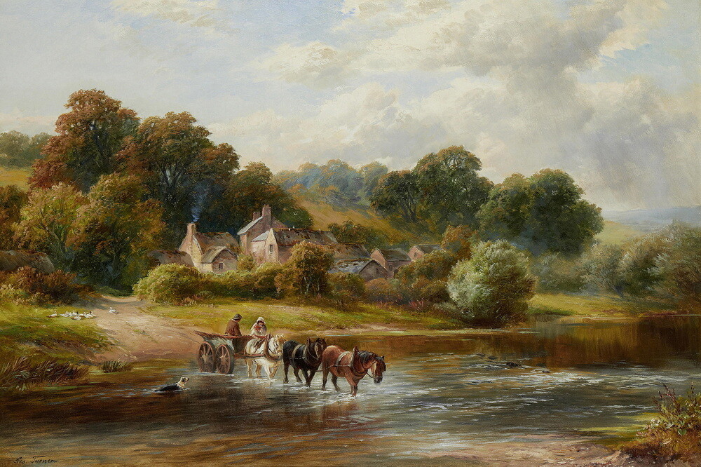 village landscape Classical Oil painting Wall art Giclee Printed on canvas P1072