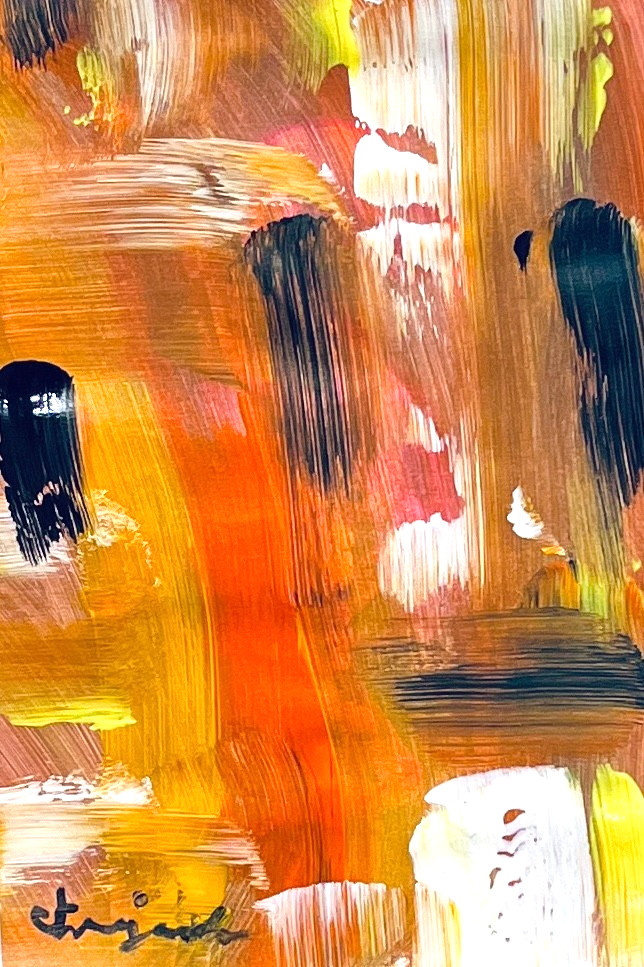 GUAJARDOAbstract Monarch Butterfly Wing 9X6 Paper Signed COA Art
