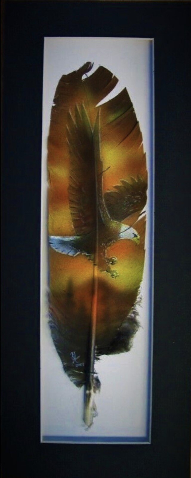 Flying Eagle – Russ Abbott – Original Hand Painted Feather