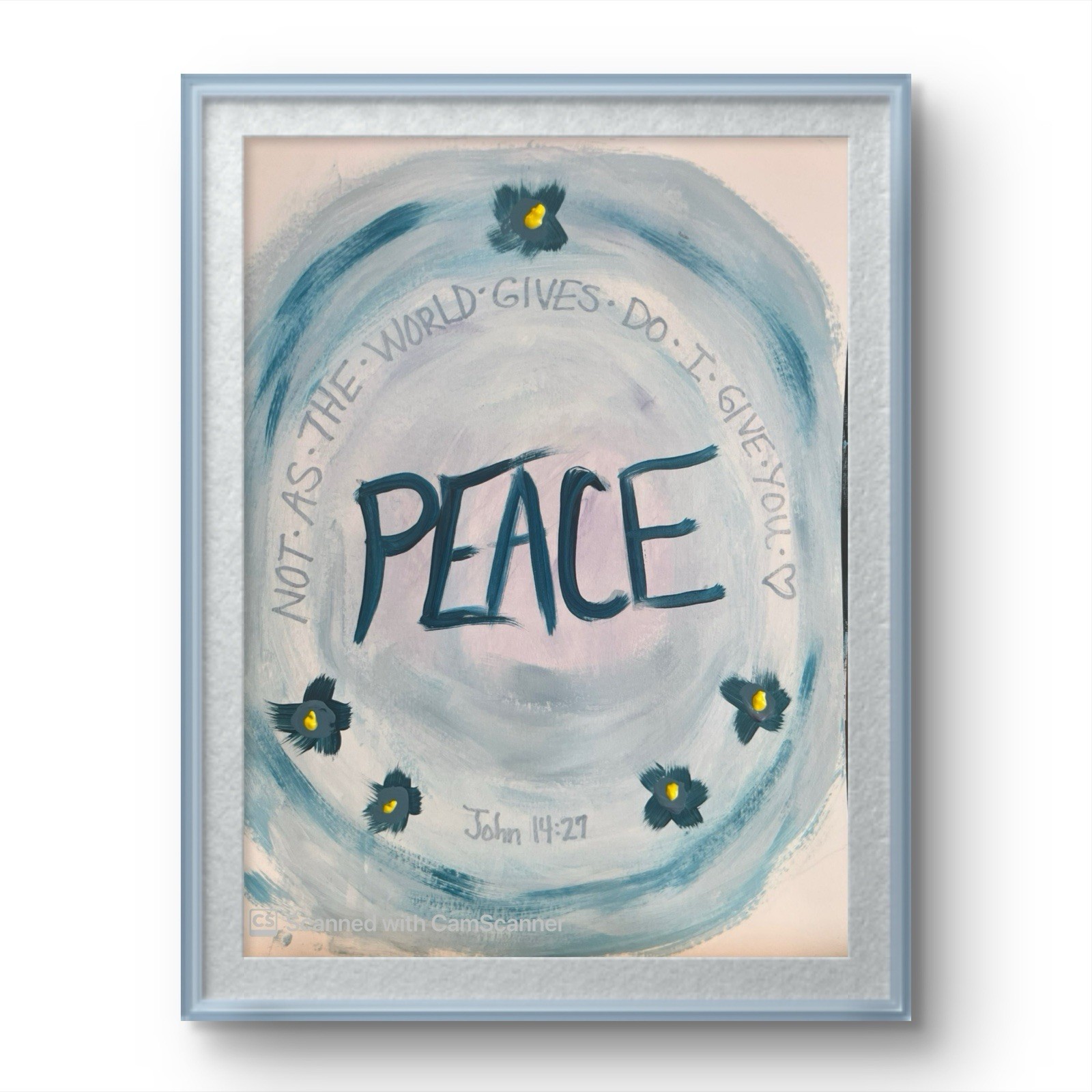 BLESSED#1004 Peace Art 11×14 PEACE Original Paper Modern Abstract Expressionism