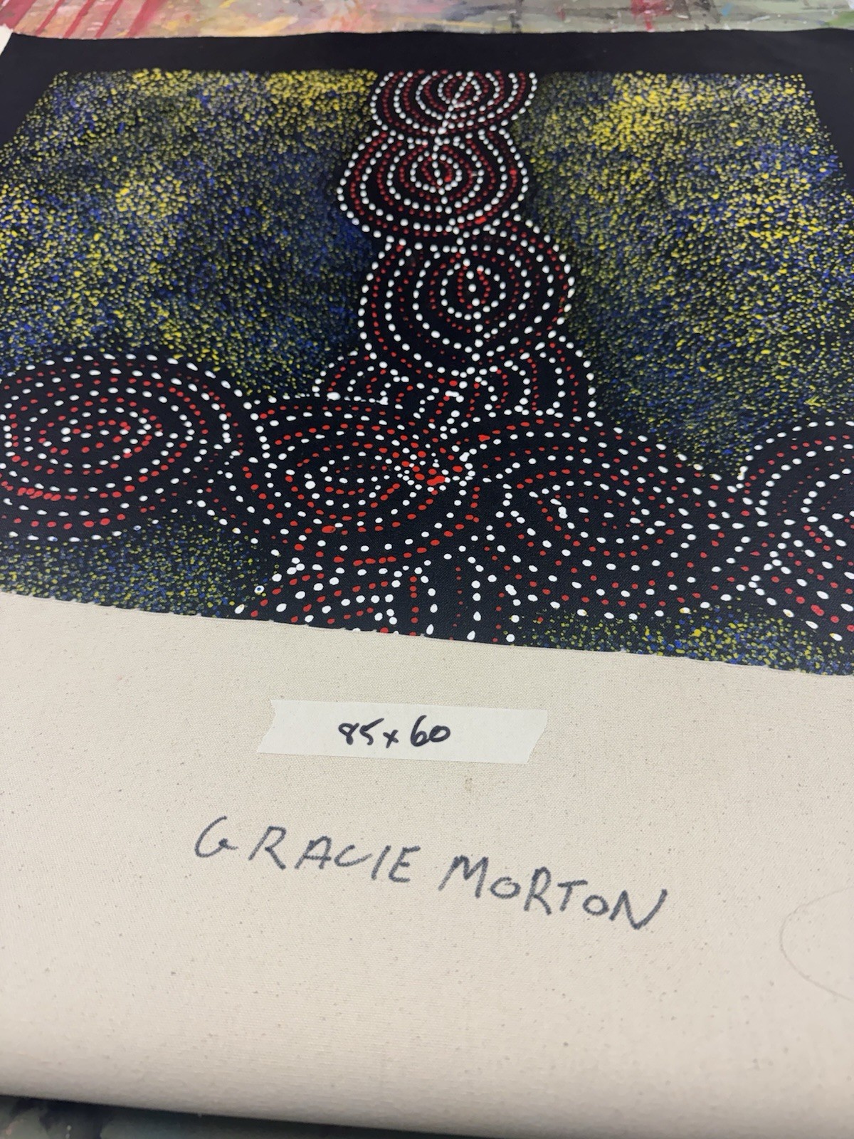 Gracie Morton Pwerle 💕Aboriginal Art COA Supplied. 85cm X 60cm GMNP1