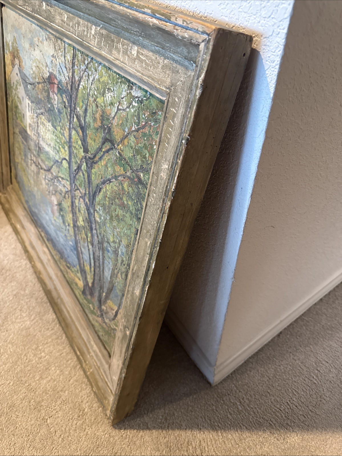 Vintage Impressionist Oil Painting Historic Northeast Water Mill Signed Framed