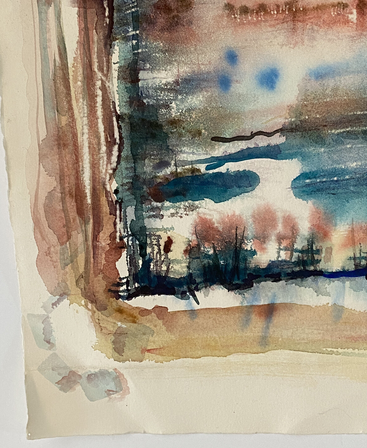 Pat Beck Ca. VTG Impressionism MOD Abstract Study Southwestern Textile Painting