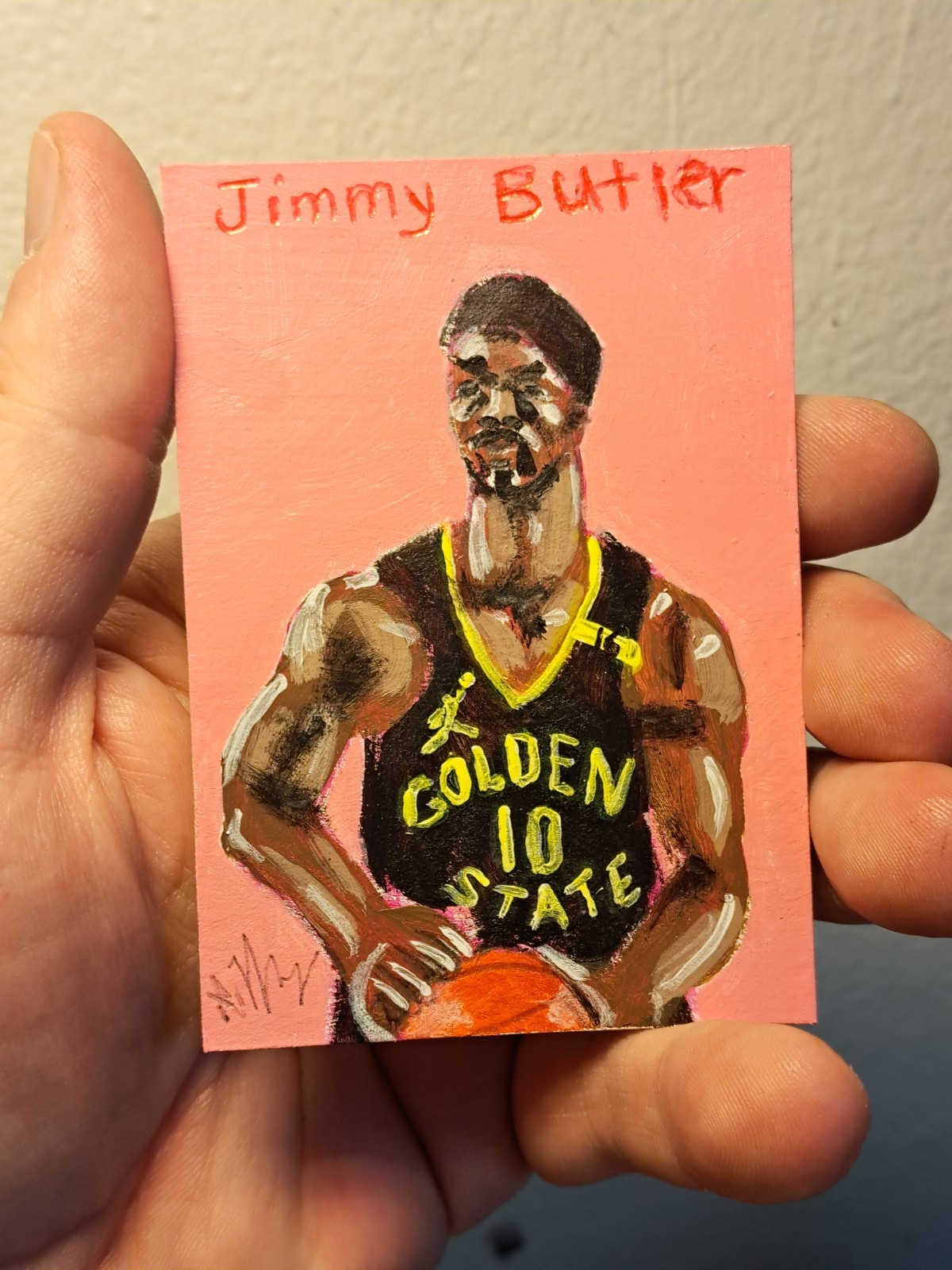 aceo original art card acylic ink «Jimmy Butler» (OOAK) atc Limited 1/1 SBA