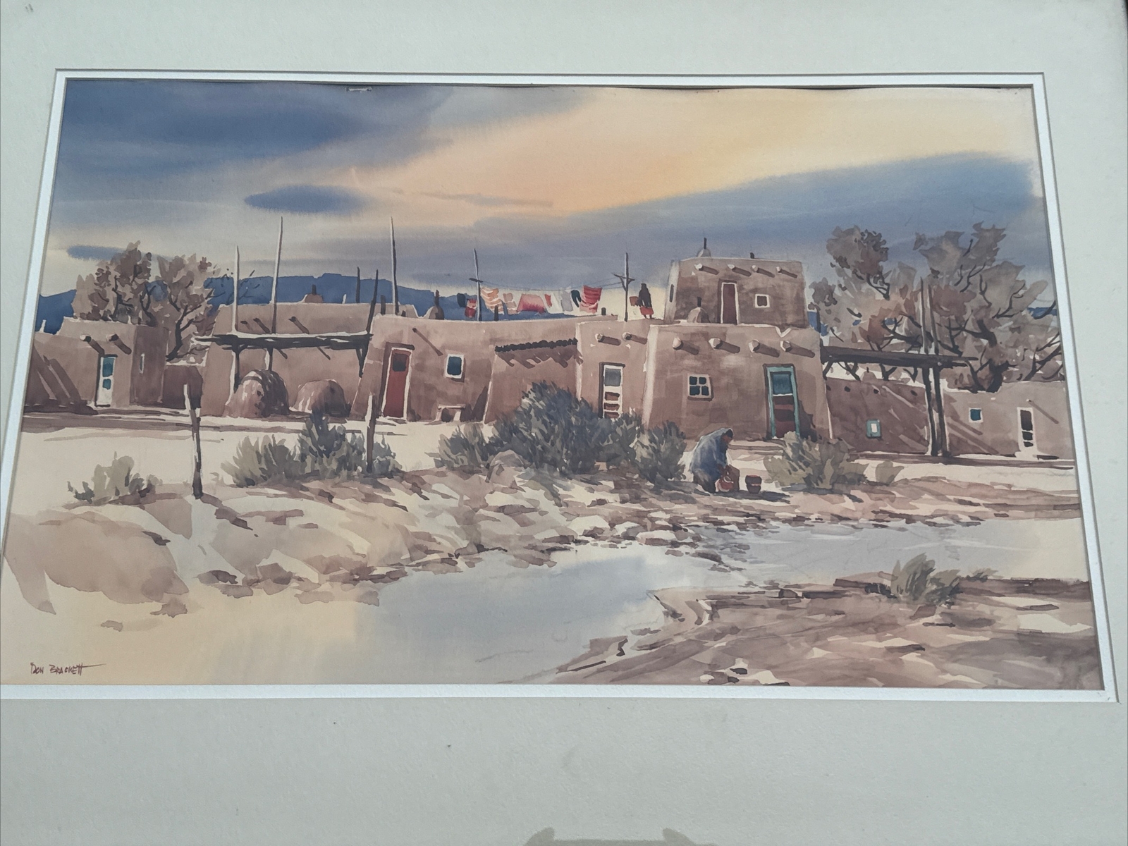 DON BRACKETT PAINTING NEW MEXICO NATIVE AMERICAN INDIAN LISTED FAMOUS EXHIBITED
