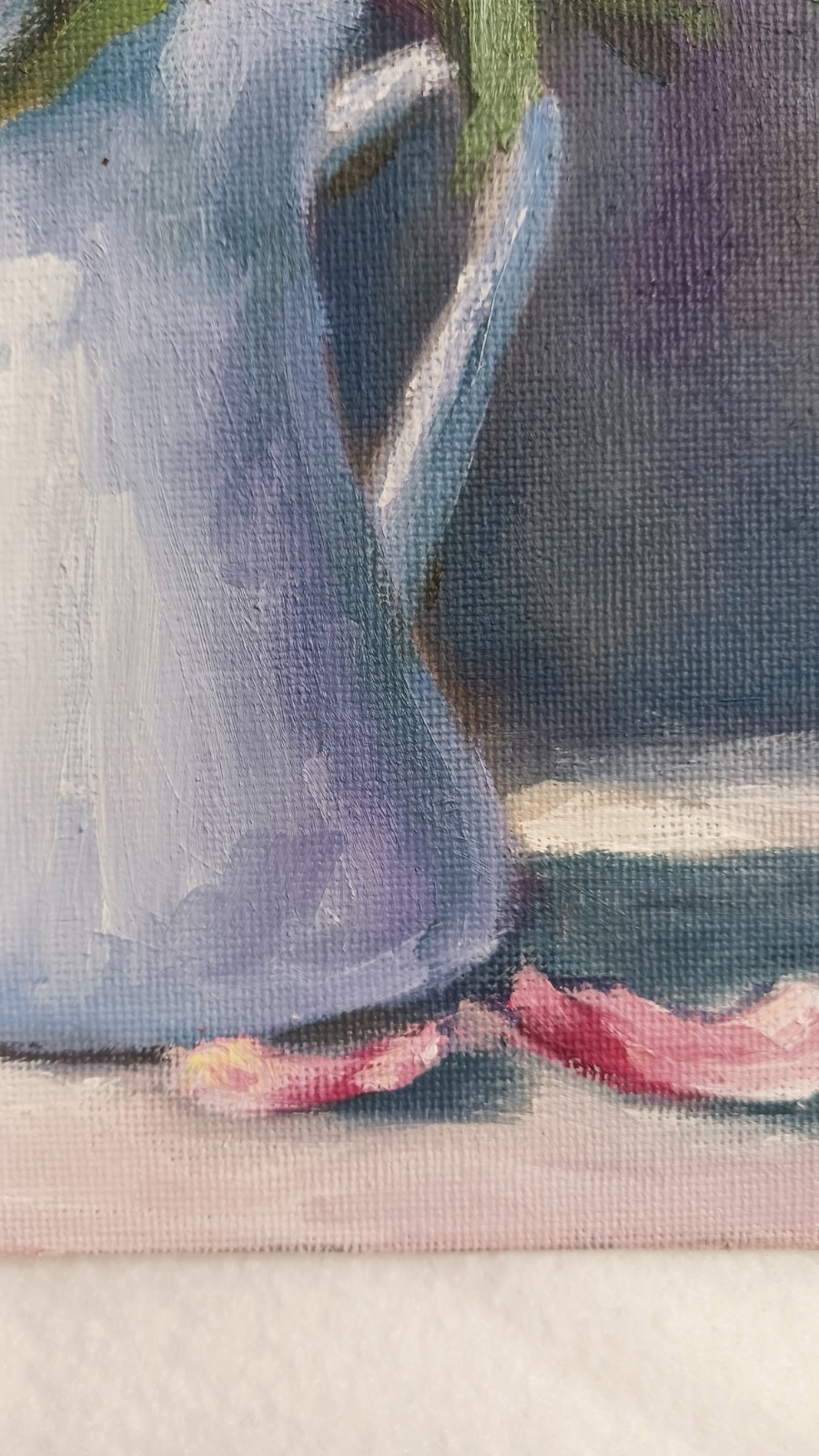 Peony ORIGINAL Oil Painting Vintage Flowers in Vase Still Life 8″ x 10″