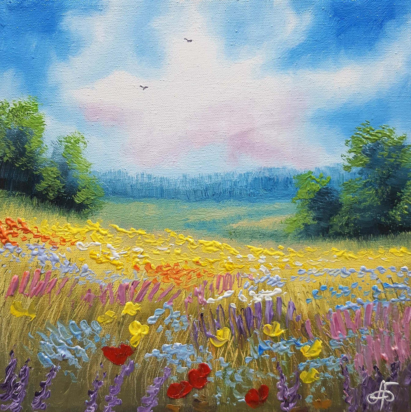 Ukrainian Artist Oil Painting Landscape Wall Art Summer Home Decor Original Gift