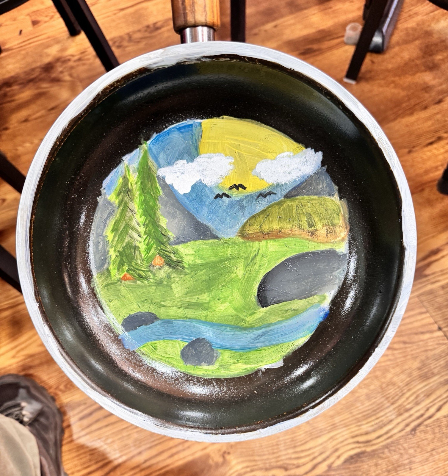 Local Appalachian Artist Painted Skillet Rare
