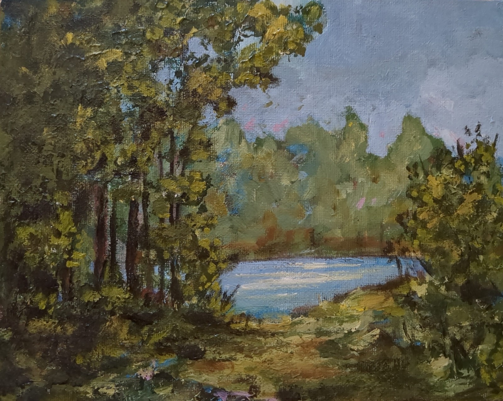 ORIGINAL Landscape acrylic Painting Kunze art on canvas board OOAK 8×10