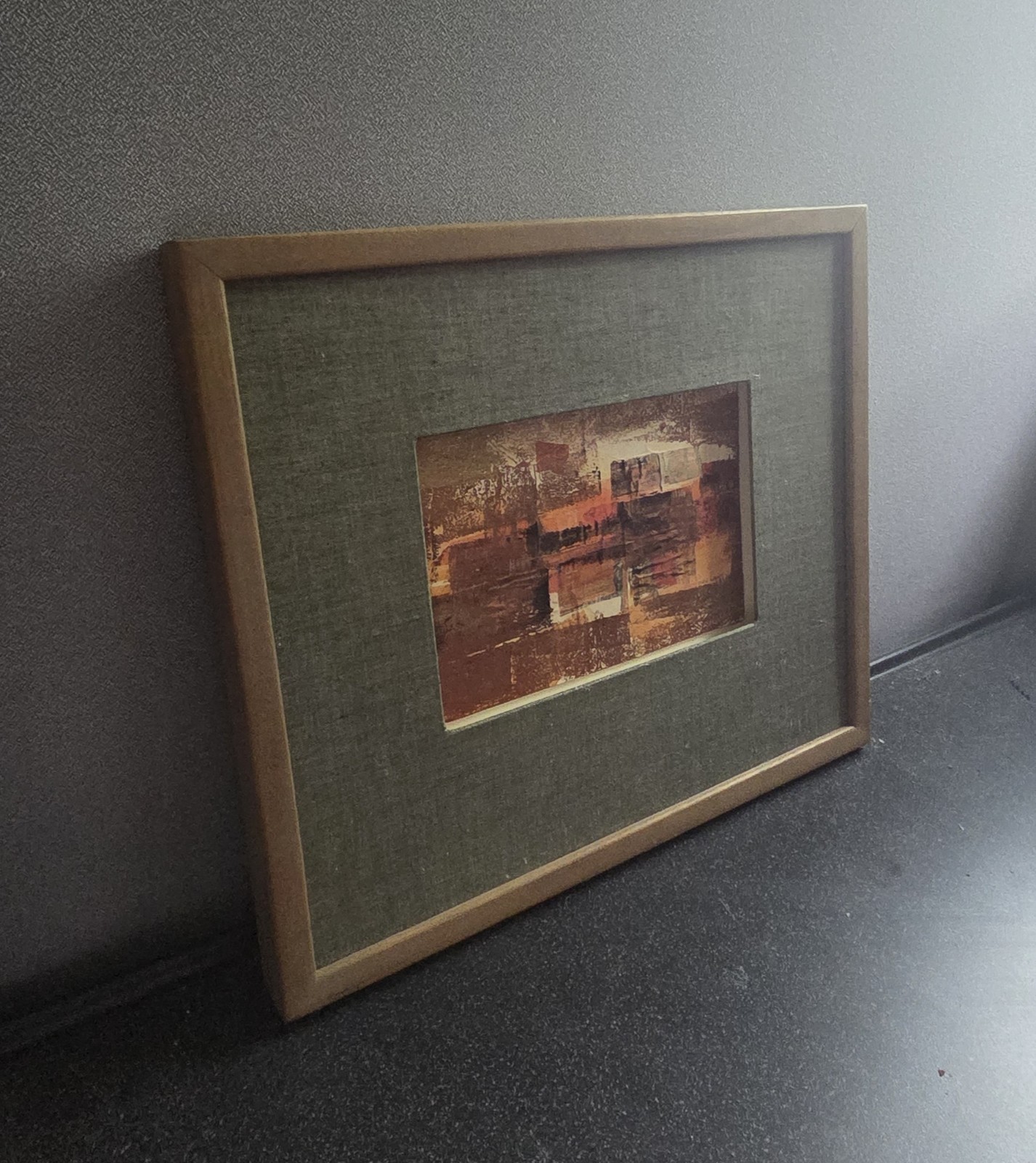 Doris Carey Untitled Abstract Original Painting Signed On Board Framed 15×13
