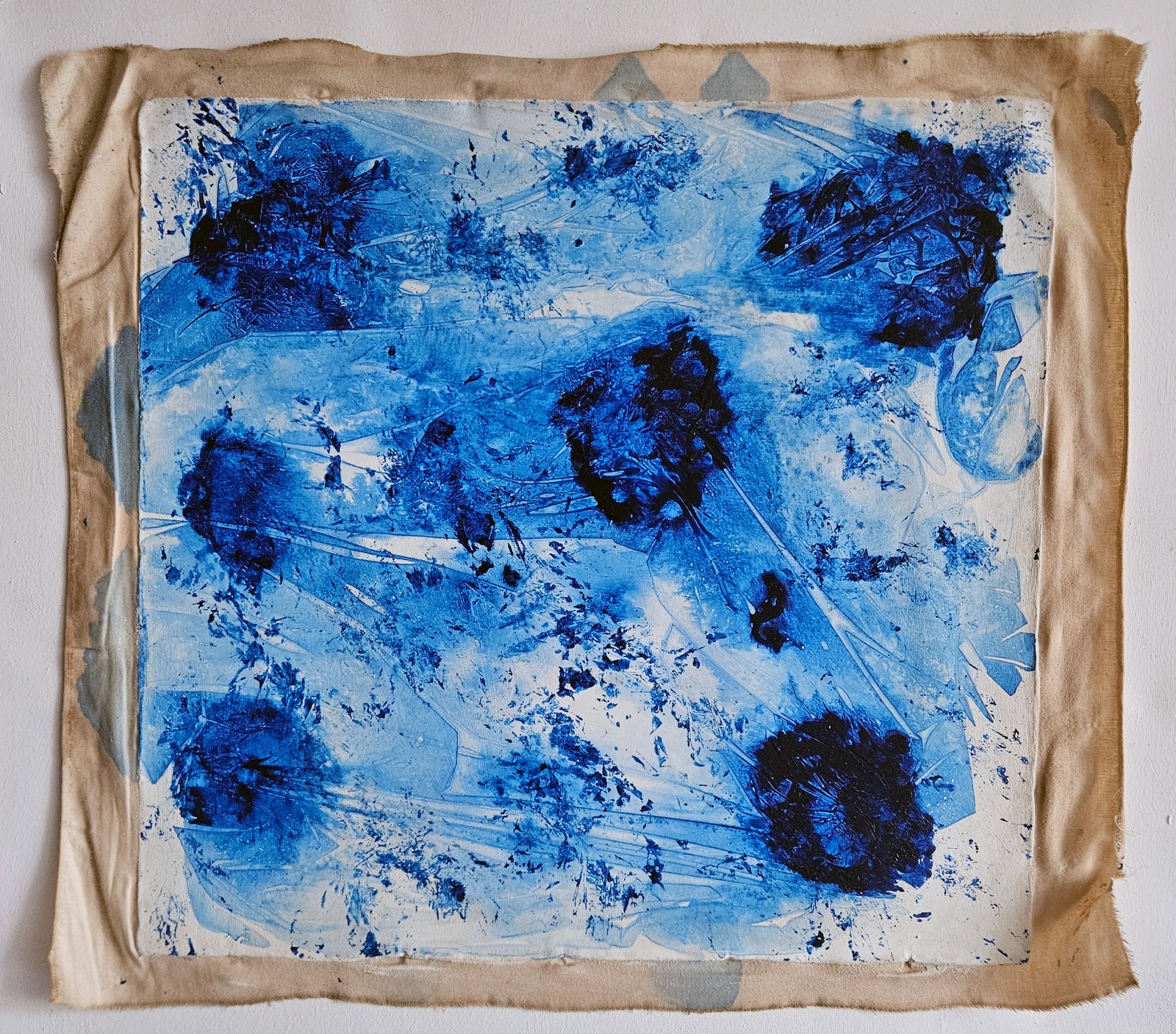 Yves Klein Signed Monochrome Abstract Painting on Canvas – French Modern Art