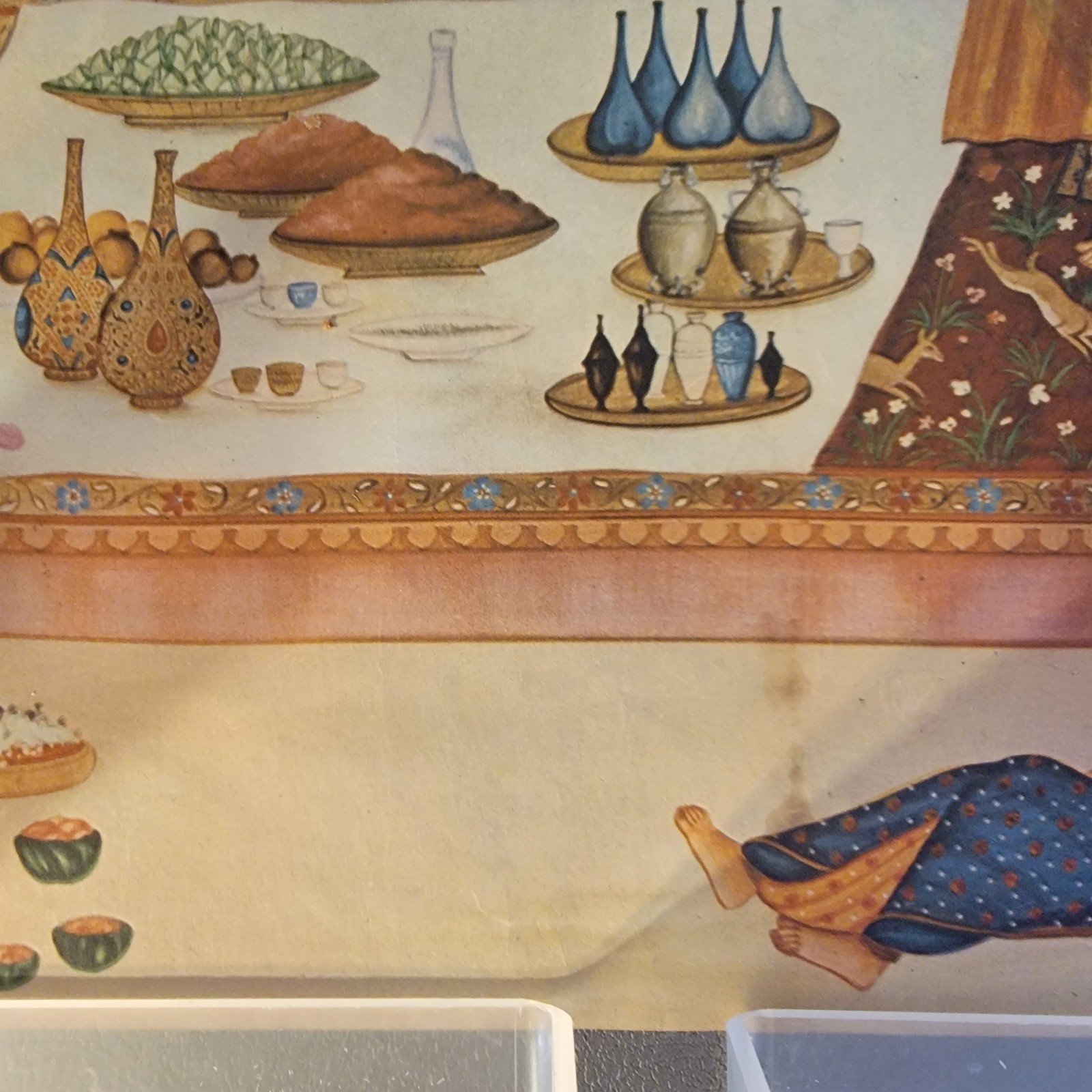 Large Antique Indian Orig Painting Prince Murad Bakhsh Spring Festival 29″ x 18″