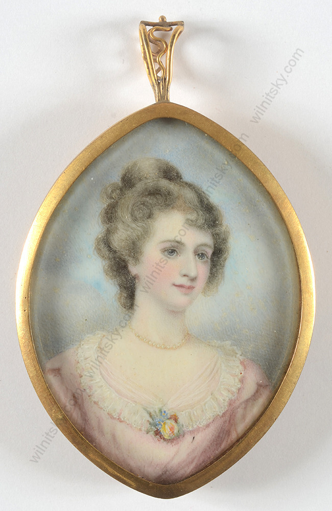 «Portrait of a young lady (bride?)», American miniature, 1860s