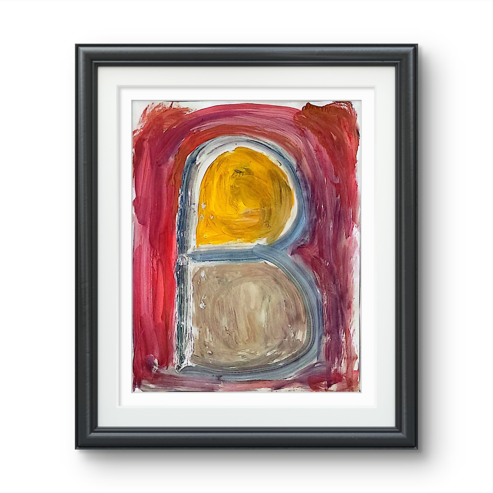 Alphabet Graffiti B Style Original Acrylic Painting Paper Arts 11×14