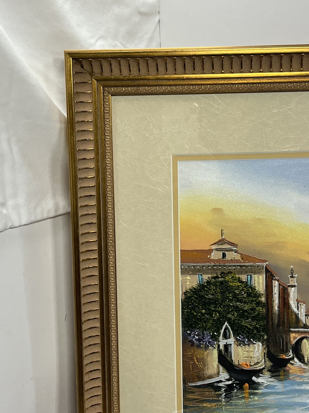 Original Venice Canal Oil Landscape Painting FRAMED Signed Artist 2001