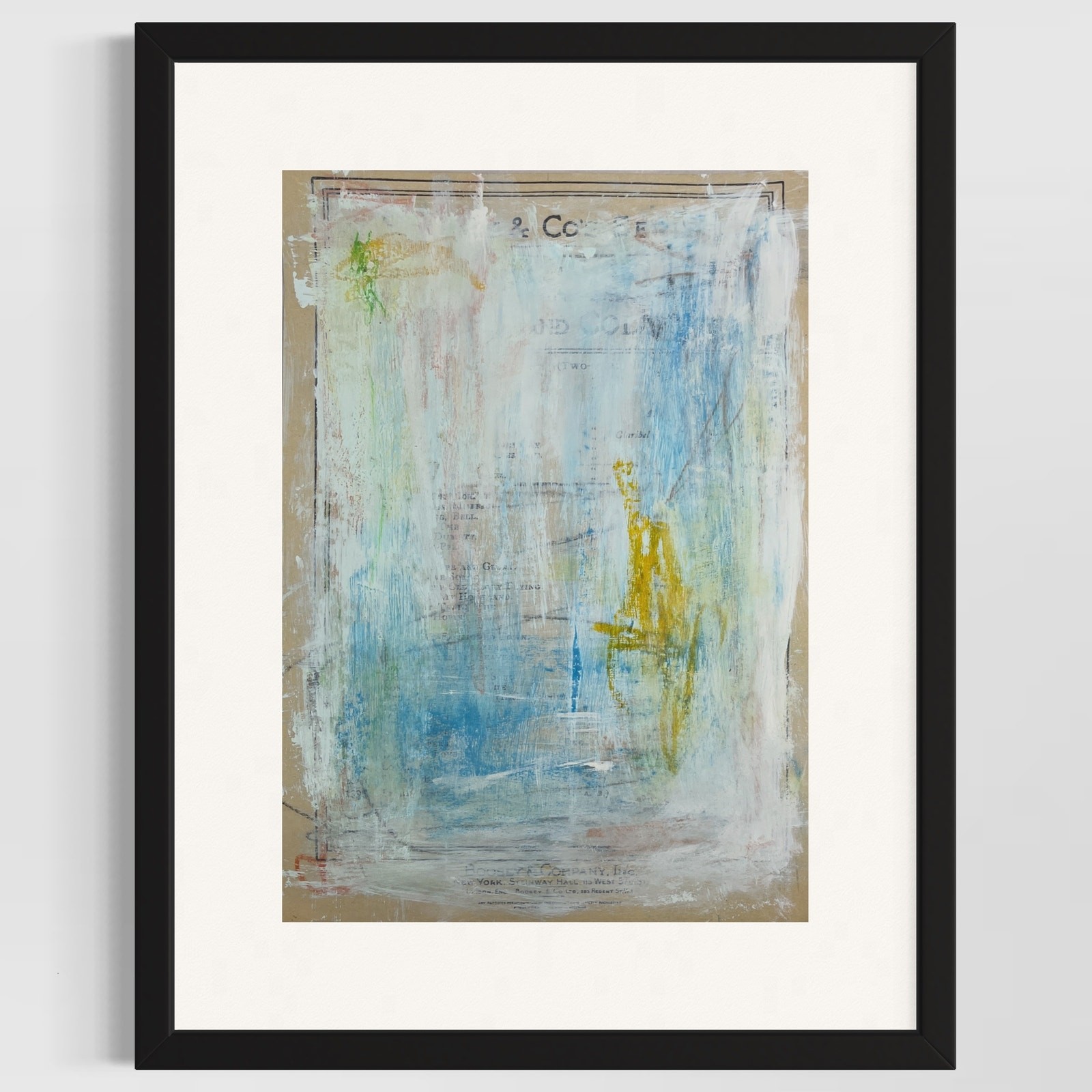 Original Abstract Art Painting «Sleep in Peace» On Sheet Music 7×10