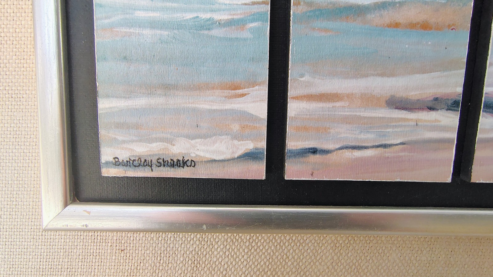 BARCLAY SHEAKS SEASCAPE 6 Panel Acrylic On Board. Very Neat Piece Original 1/1