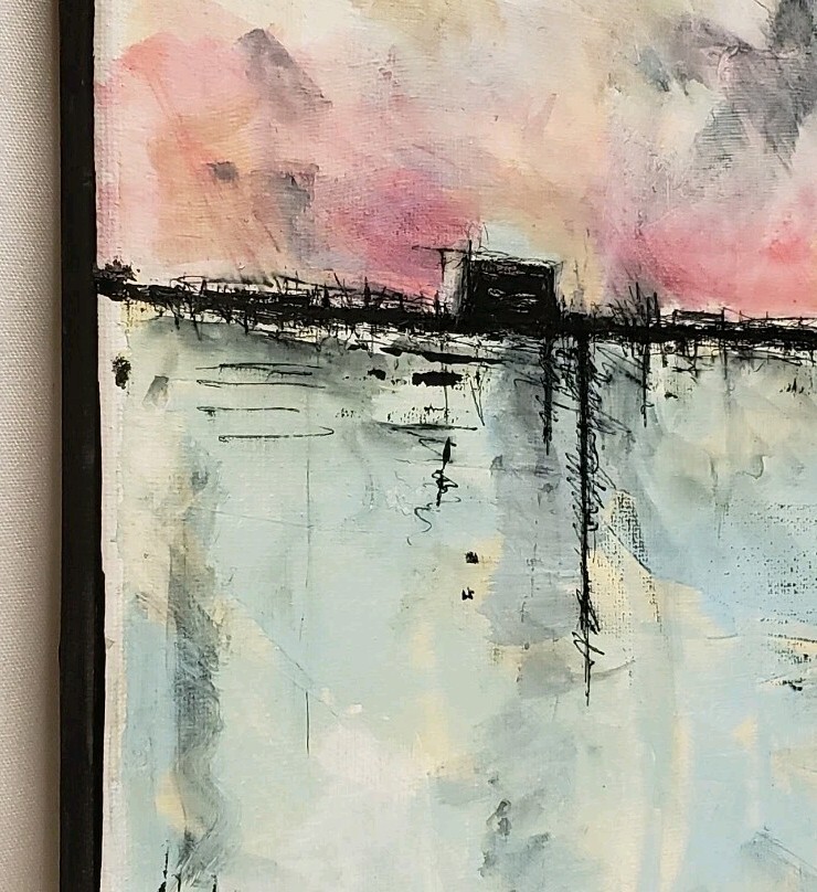 No.651 Original Abstract Modern Minimal Textured Painting By K.A.Davis