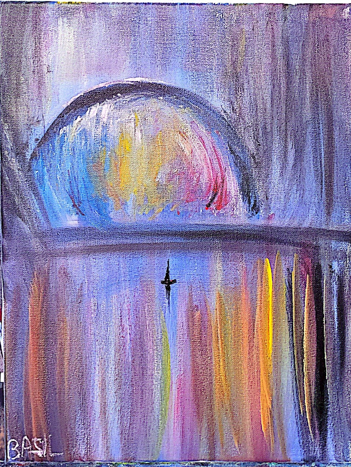 Sailboat Mystic Abstract Expressionist Original Painting Canvas.