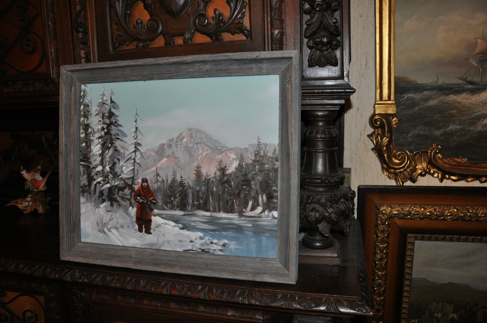 Lovely snow-covered Wilderness Scene with River