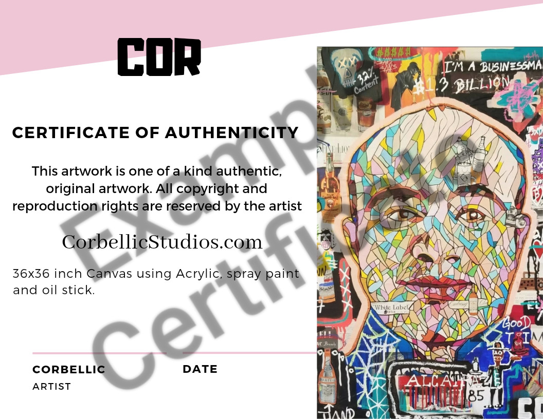 CORBELLIC EXPRESSIONISM 12X12 7UP SODA POP HANDMADE SIGNED COLORFUL ART PAINTING