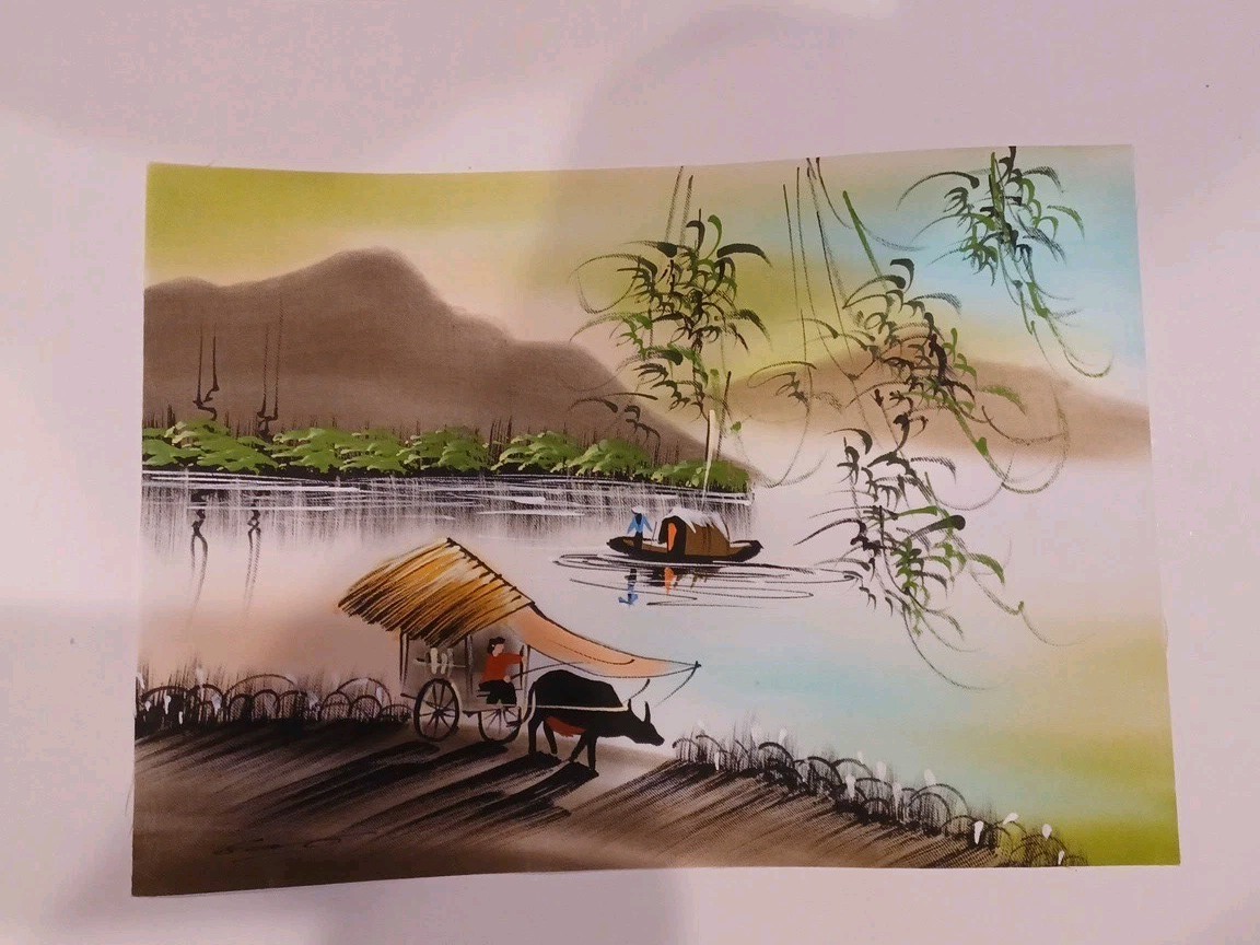 Lot of 13 Traditional Japanese or Chineese Painting on Fabric