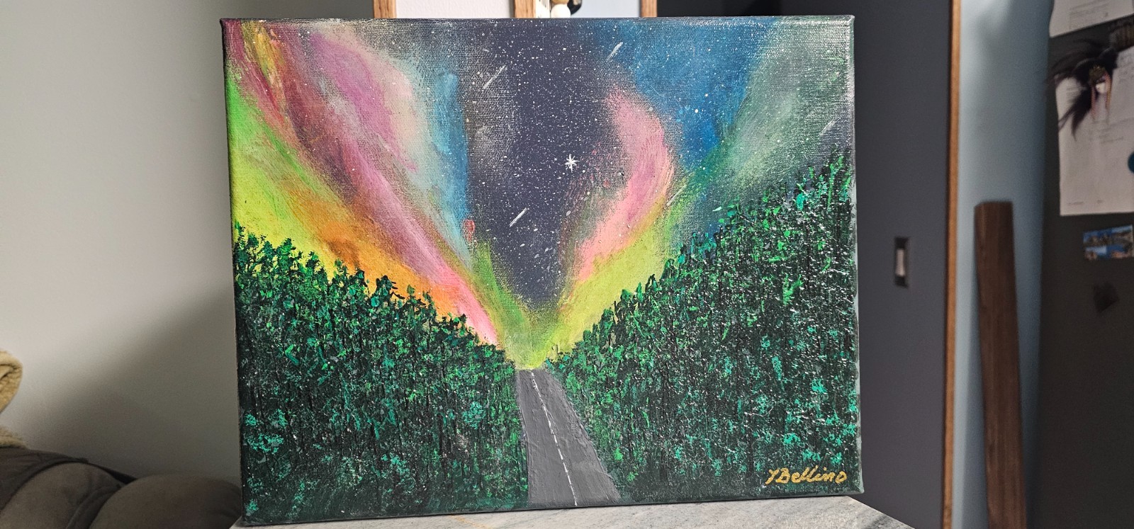 Aurora Borealis over the Mountain pass