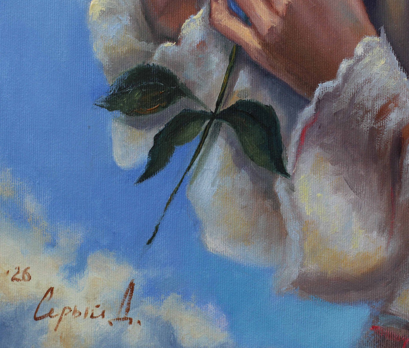 Original Oil Painting Fantasy Woman Portrait Surreal By Sery Dmitry Art