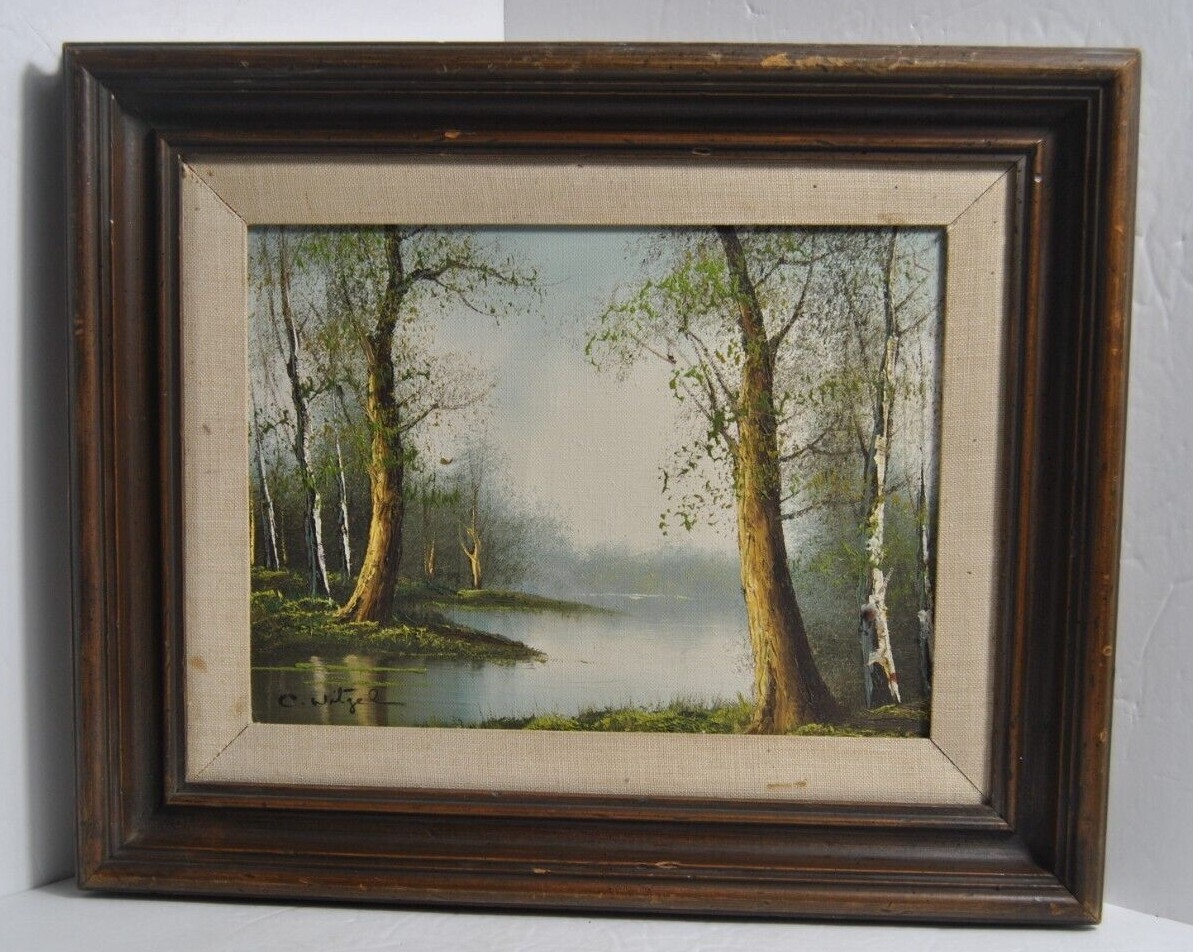 Vintage C. WEIGEL Original Oil Painting 14 inches x 17 inches in Original Frame