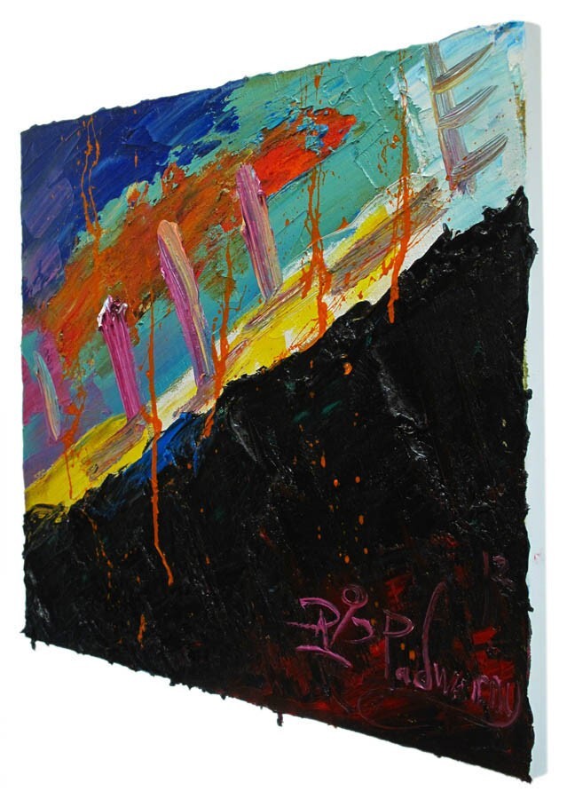 SIGNED ABSTRACT FLOWERS FLORAL█ORIGINAL█OIL█PAINTING█OUTSIDER█IMPRESSIONISM ART