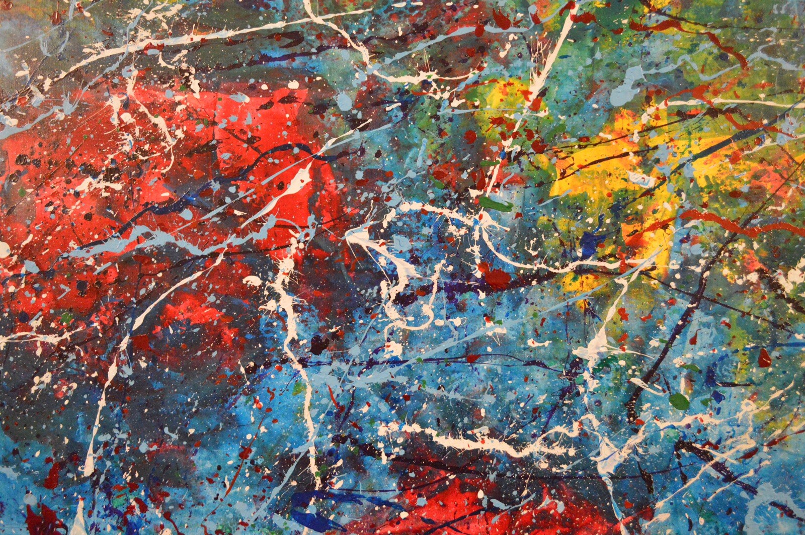 Pollock/Richter style￼ Professional Painting 81” X 62”(6ft 9in)Abstract Modern