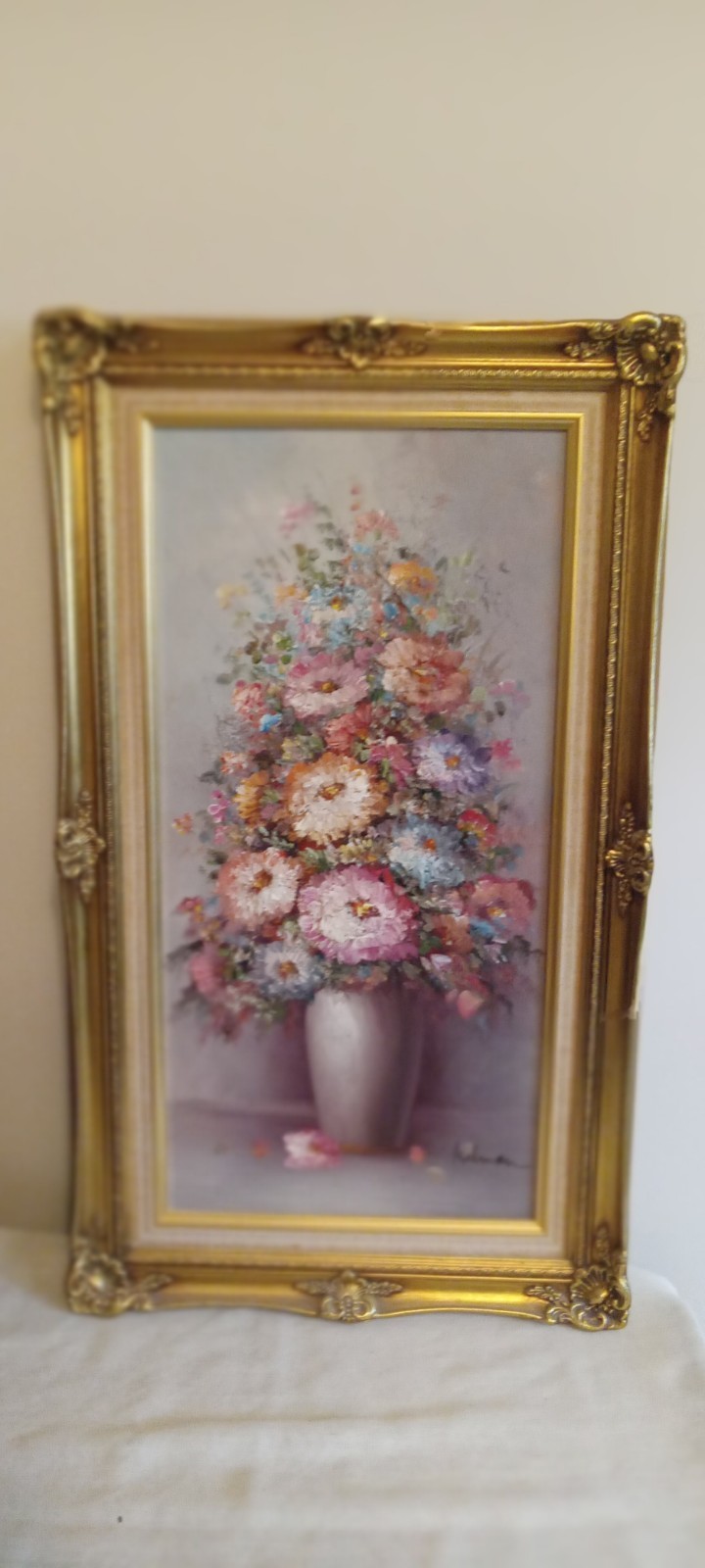 Textured Original Painting Signed And Framed. 29″ X 17″ Including Frame