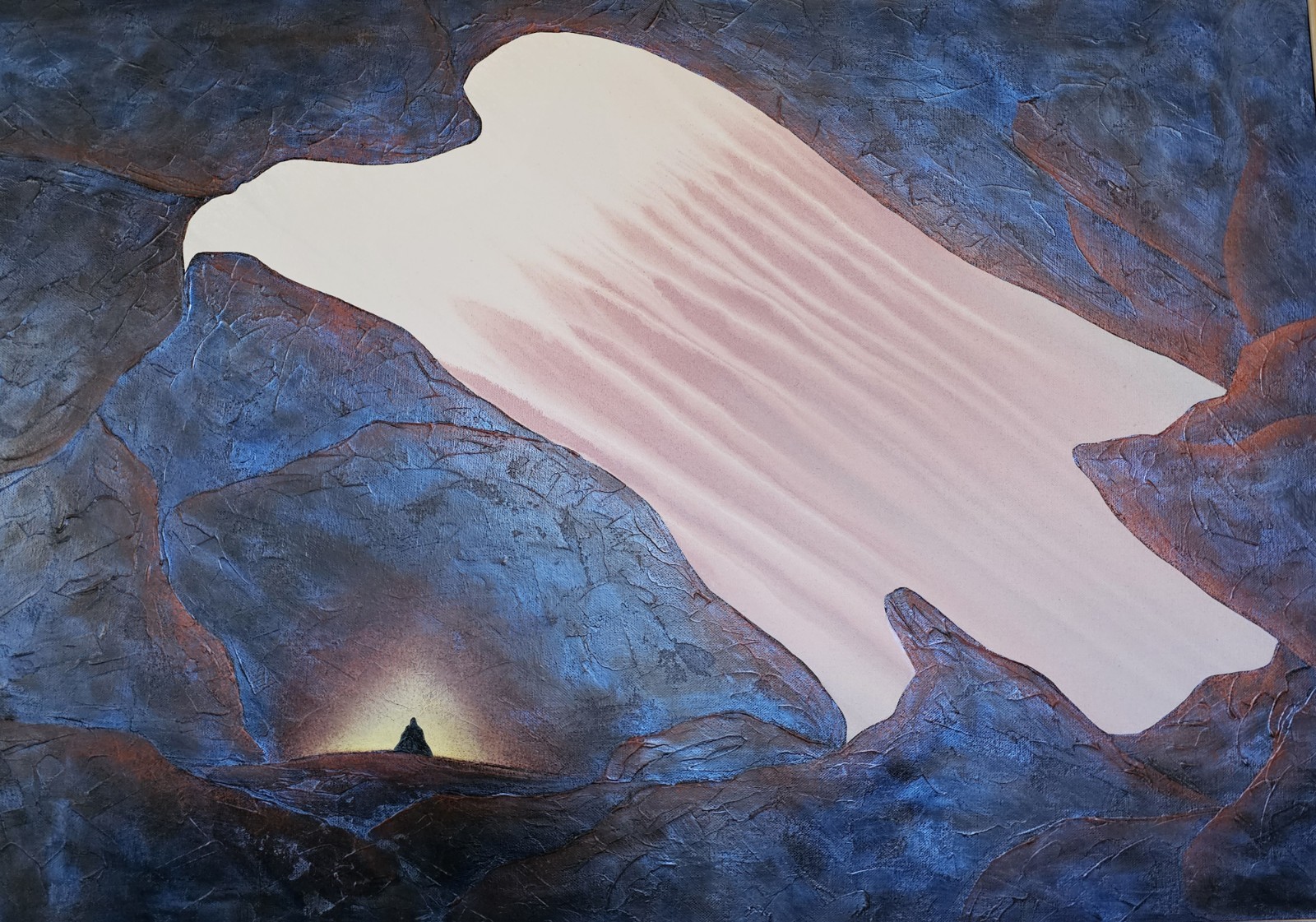 William Bill Rabbitt Kolanv Raven and the First Fire 37×26 Acrylic On Canvas