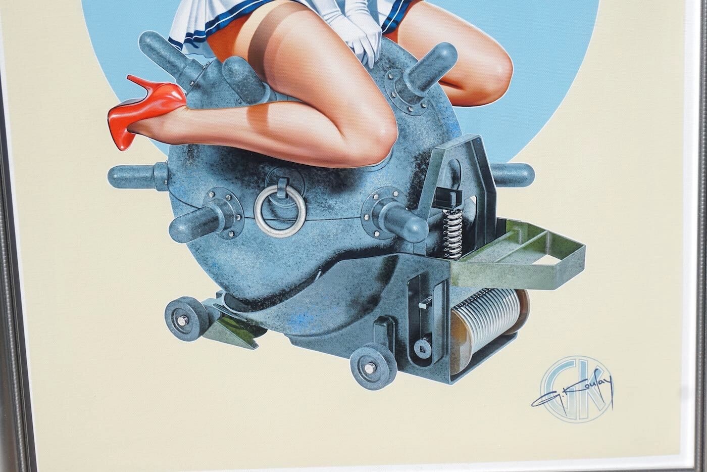 ORIGINAL KOUFAY CALENDAR GIRL No. 96 WWII STYLE CALENDAR ART WOMAN PAINTING