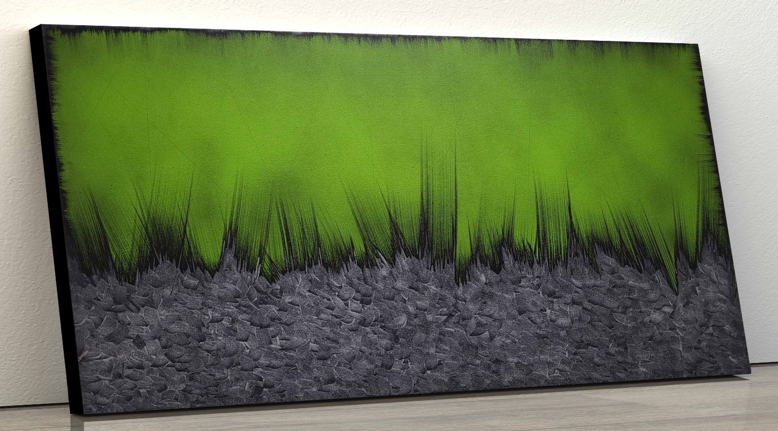 Aurora Borealis Original Abstract Painting large 48″x24″ Gallery Deep Canvas