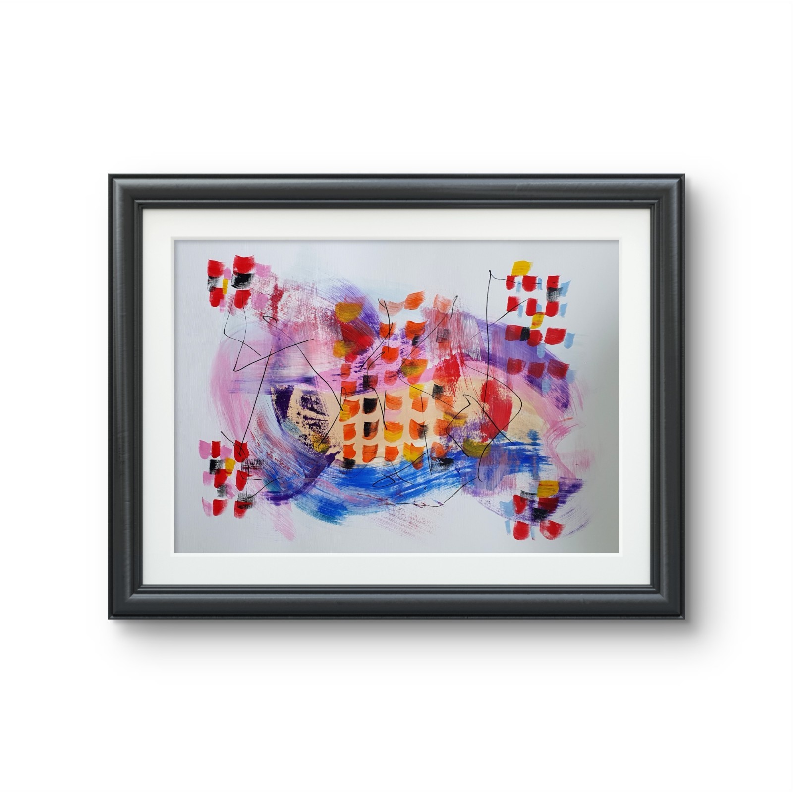 DEGRADATION FINE ART 23×16 LARGE ABSTRACT EXPRESSIONISM COLOURFUL ARTWORK PAPER