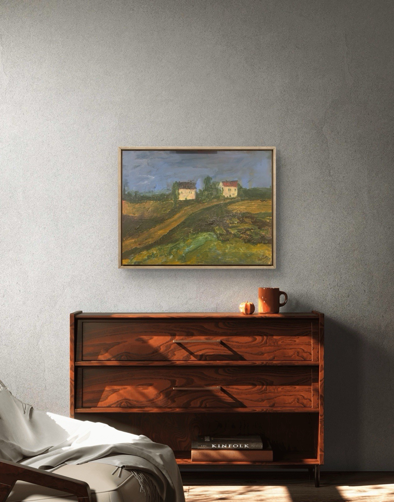 Unframed 11×14 Abstract Impression Original Art Canvas, Tuscan
