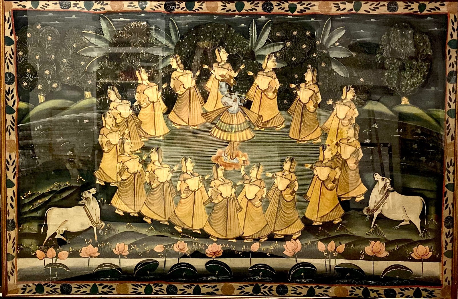 Large, Original Pichwai – Bani Thani Style- Painting featuring Krishna Fluting