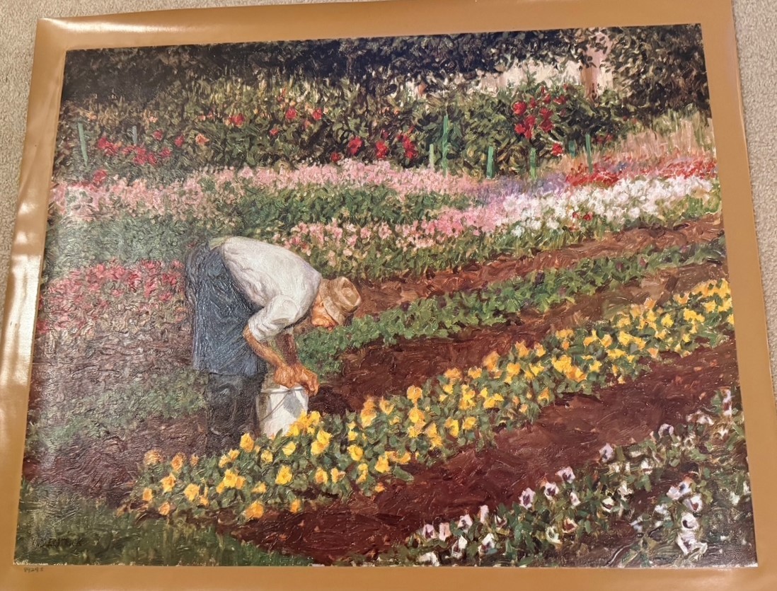 AUTHENTIC ARTAGRAPH OIL «FRENCHMAN’S FLOWERS «BY M. DESATNICK, SIGNED 17/1000