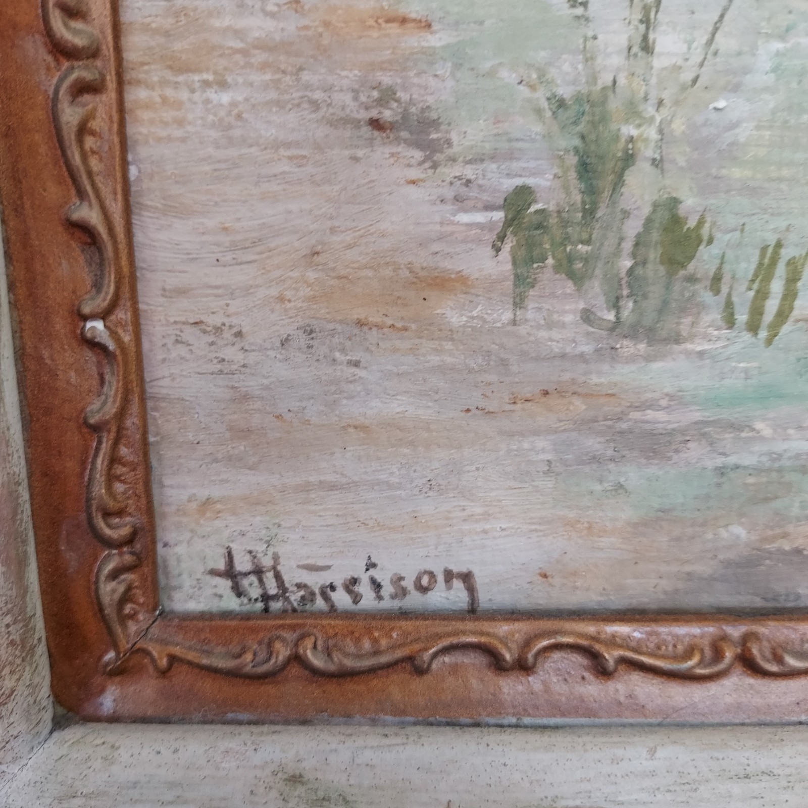 Gorgeous Rare Original Victorian Flowers Oil Painting Signed Harrison