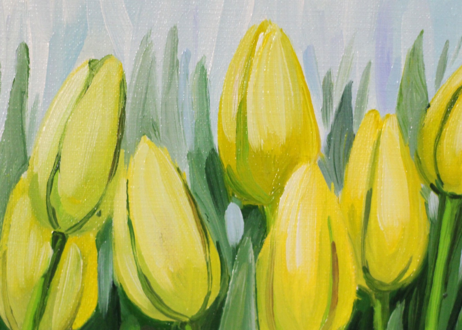 Tulips Original Oil Painting 4×4 Spring Flowers Hand Painted Author’s Painting