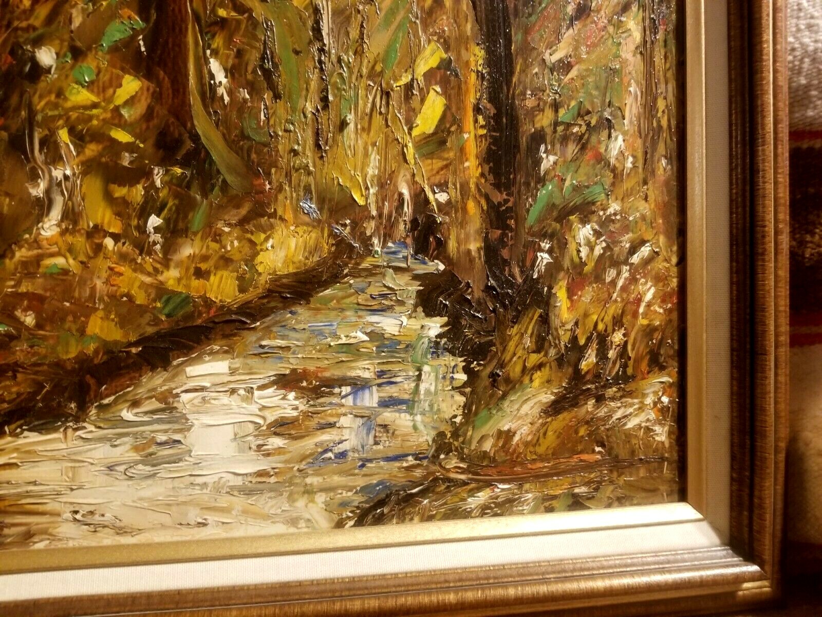 FINE IMPRESSIONIST O/B PAINTING SLIGHTLY ABSTRACT w GOOD PALLET COLOR KNIFE WORK