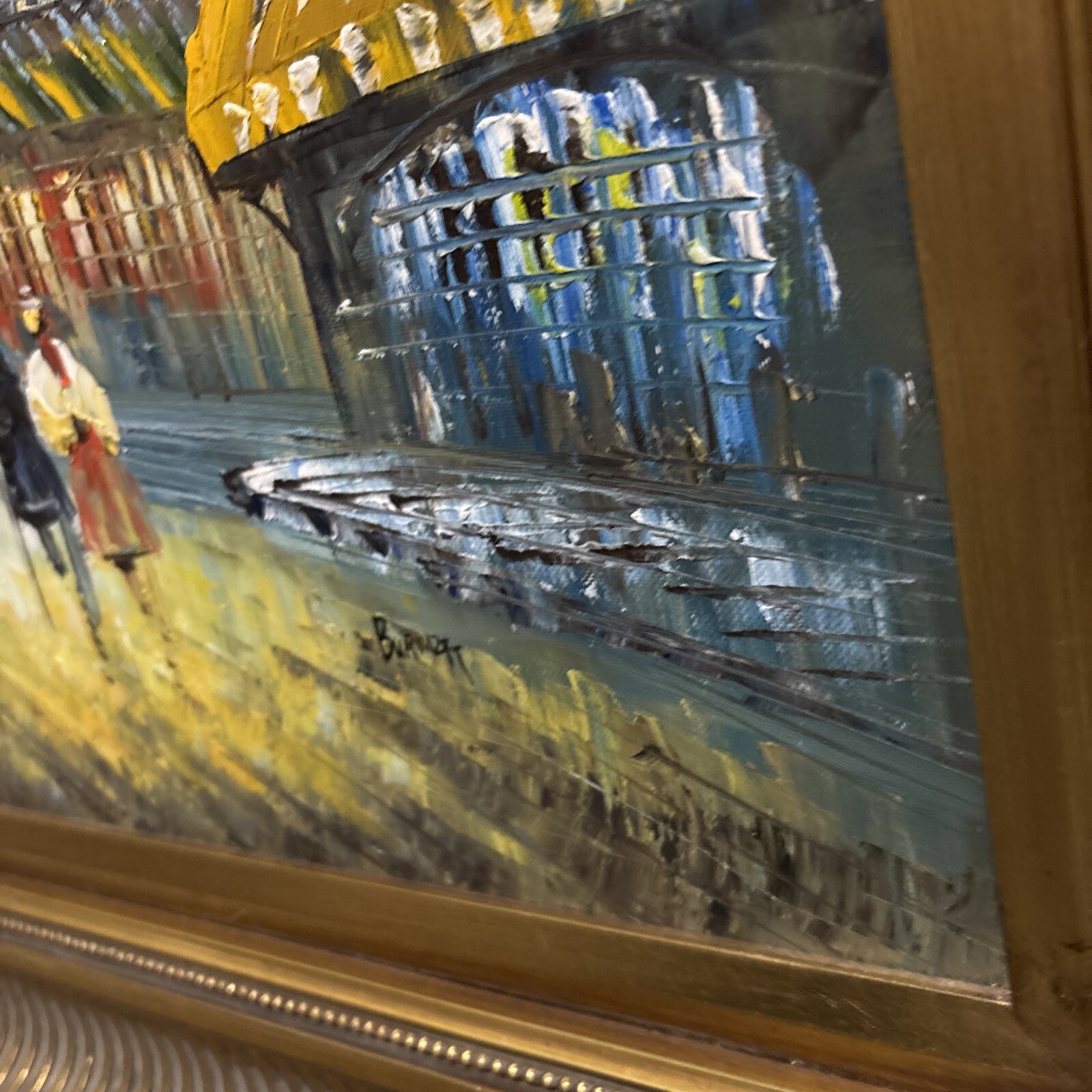 Caroline Burnett (1877-1950) Fine Art Oil Painting Moulin Rouge Paris 20×16