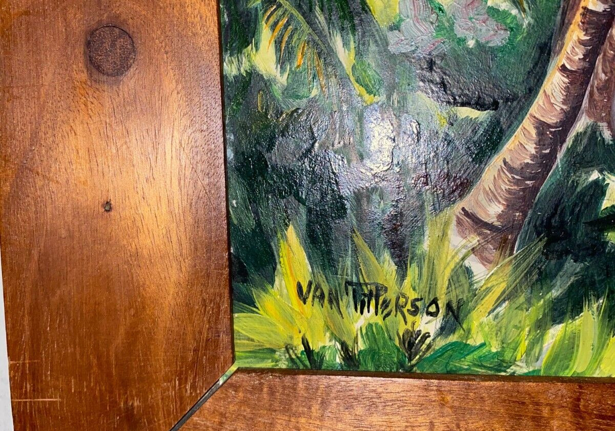 Lloyd Van Pitterson – RARE Vintage Original Oil Board Popular Jamaican Artist