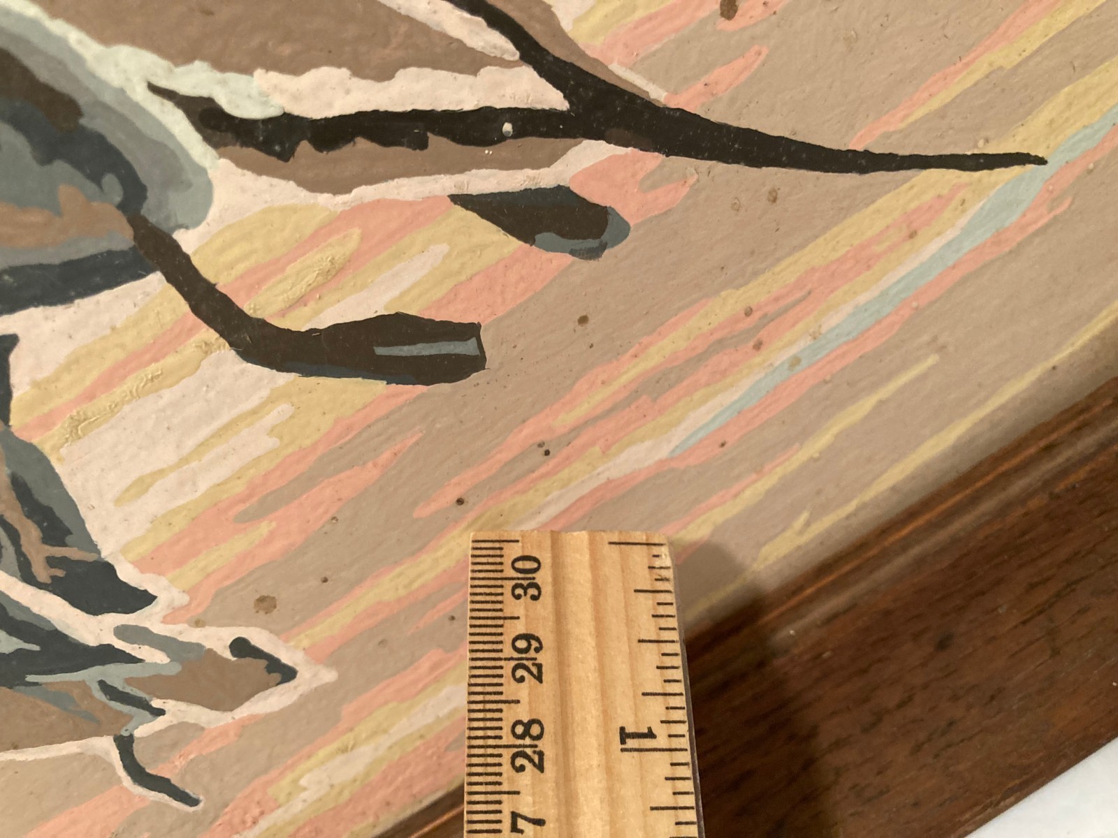 Vtg MCM PBN Hand Paint by Number Northern Pintail Flying Ducks Framed 18.75″x15″