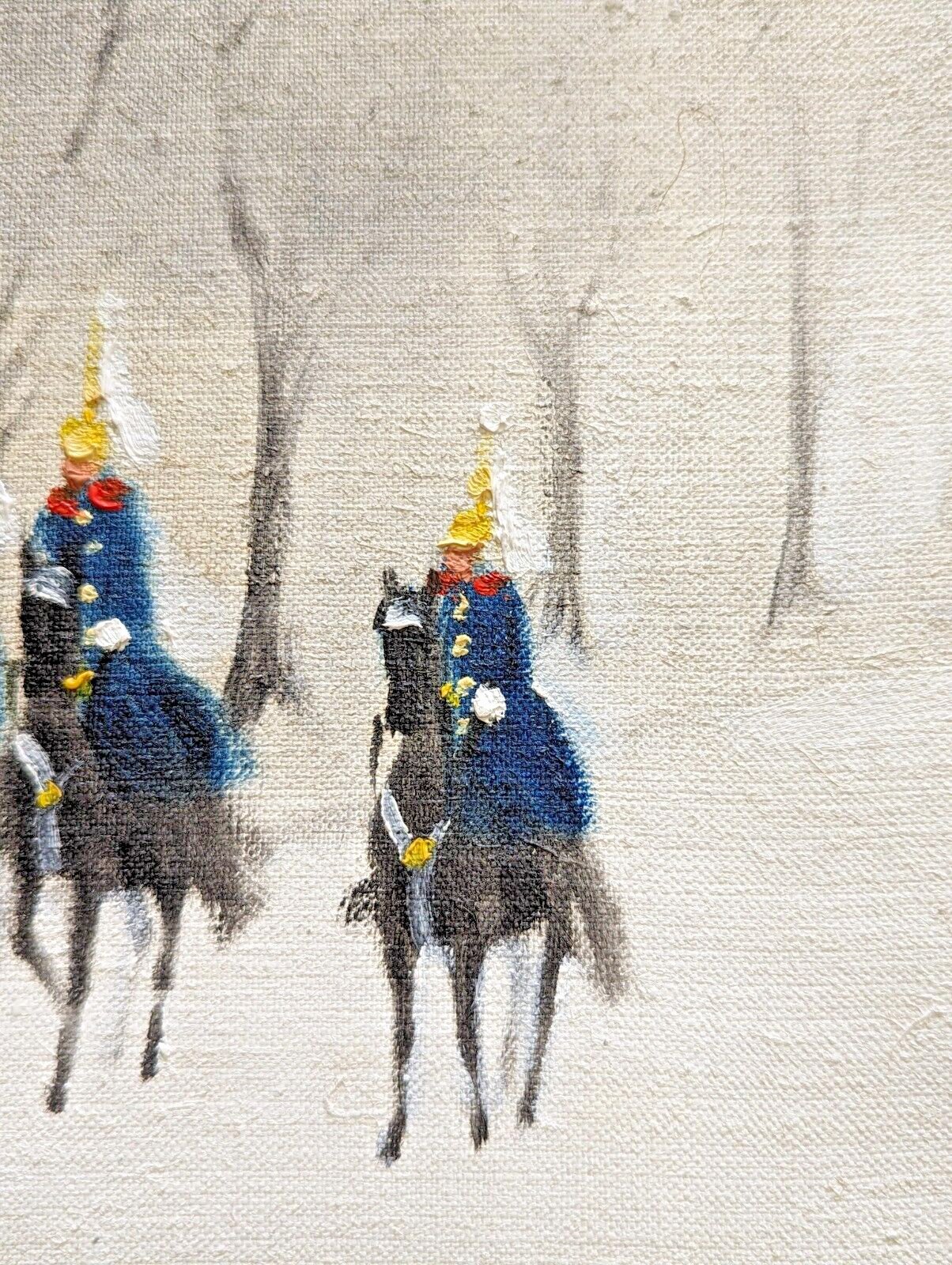 Local Pickup Original Framed «Queens Guard» Oil on Canvas H. Mann 17.5 x13.5